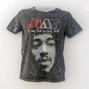 Jimi Hendrix Find Yourself First Grey T Shirt Youth M 8 Womens S Babydoll Tee
